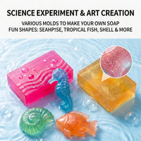 Kit de fabrication de savon DIY pour enfants, 35 matériaux de qualité supérieure, 7 savons parfumés et pailletés uniques, boîte d'activités de découverte de laboratoire de chimie STEM