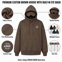 Felpe Oversize Personalizzate 400-420g Marroni con Maschera per Occhi Integrata, Modalità Aereo, Abbigliamento da Viaggio di Alta Qualità