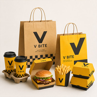 Boîtes à emporter pour restaurant, emballages alimentaires personnalisés en papier kraft jetables pour la restauration rapide, hamburgers, ailes de poulet, frites, déjeuner