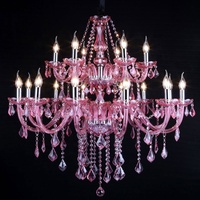 Lustre moderne nordique en cristal décoration romantique de chambre à coucher lustre d'éclairage magnifique salle de banquet rose lustre suspension lampe