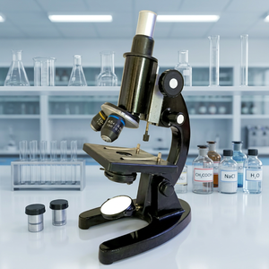 Microscope biologique monoculaire avec caméra 1080P, oculaire 10x, objectif 40x 100x, mise au point manuelle, métal, pour laboratoire et enseignement - Product Image 2