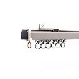 New Design Bedroom Aluminium Alloy Heavy Duty Ceiling Installation S Fold Extendable <b>Curtain</b> Track With Bracket Runners - Product Image 4