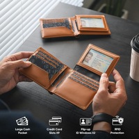 Nouveau Portefeuille Homme en Cuir Véritable Haut de Gamme 2026 – Anti-magnétique, Blocage RFID, Sans Fermeture, Porte-monnaie Tendance pour Cartes
