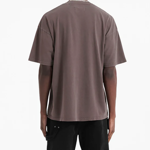 T-shirt blanc surdimensionné ample en coton 100% de qualité supérieure, col rond, uni, pour homme, streetwear, personnalisable - Product Image 5