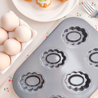 Moule à tartelettes et gâteaux antiadhésif en acier au carbone 6 pièces, motif nuages mignons, qualité supérieure, directement de l'usine, compatible four