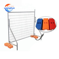 Clôture Temporaire Mobile Économique, Panneau de Clôture Temporaire Galvanisé Conforme aux Normes Australiennes avec Pieds Orange