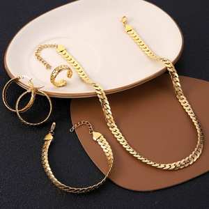 Pendientes de Aro de Acero Inoxidable con Diseño Geométrico de Trigo para Mujer, a la Moda, Impermeables, Conjunto de Joyería Femenina, Oro, Zirconia, Venta al por Mayor - Product Image 3