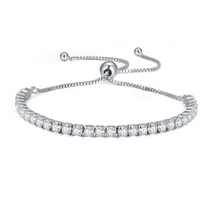 3mm Tennis <b>Bracelet</b> with <b>Red</b> CZ Stones | Adjustable 18K PVD Gold Plated Stainless Steel Mesh Chain | Waterproof & Hypoallergenic - Product Image 4