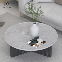 Table basse noire minimaliste moderne avec plateau en marbre pour petit salon, meubles de maison, table d'appoint