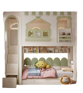 Meubles de chambre <span class=keywords><strong>d</strong></span>'enfant au design unique <span class=keywords><strong>Lit</strong></span> rose pour filles <span class=keywords><strong>Lit</strong></span> <span class=keywords><strong>superposé</strong></span> multifonctionnel avec toboggan - Product Image 3