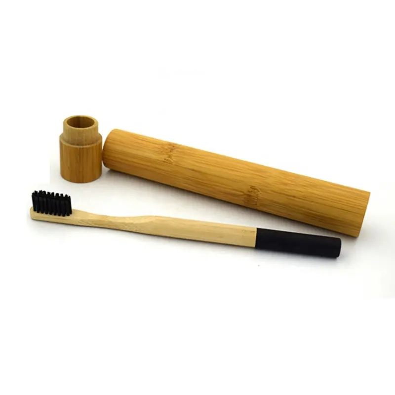 Bambu diş fırçası taşınabilir seyahat bambu tüp diş fırçası otel ev diş fırçası durumda