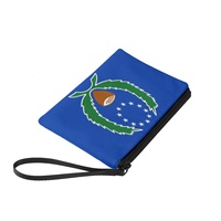 Dompet Koin Mini Beritsleting Cetak Bendera Pohnpei yang Modis, Bahan Kanvas Poliester Warna Campuran, Dompet Penyimpanan Uang Receh