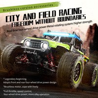 Voiture RC JJ 1:14 4x4 tout-terrain à moteur brossé, camion de simulation avec accélérateur entièrement proportionnel, éclairage LED et télécommande
