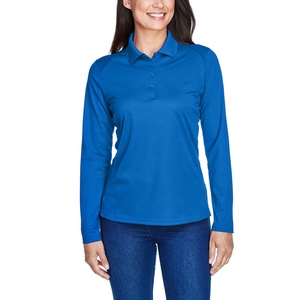 Vente en gros de chemises pour femmes à manches longues avec logo personnalisé, couleur unie blanche, tricot décontracté 100% coton, manches longues, séchage rapide - Product Image 4