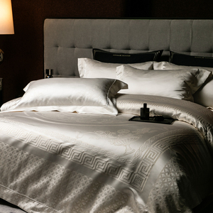 Italian High-end 5D Craftsmanship Jacquard Bedding Sets <strong>Beige</strong> 100% Australia Cotton Summer Quilt With <strong>Bedspread</strong> - Product Image 4