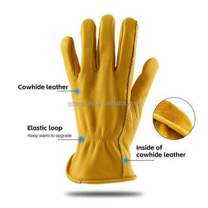 Guantes de Trabajo de Piel de Vacuno con Costuras Plegadas Exquisitas, Puño Elástico Ajustable, Sin Forro, para Operaciones Mecánicas de Precisión - Product Image 3