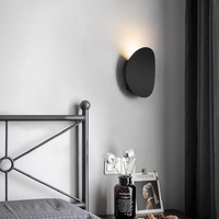 Lampu Dinding LED Modern Sederhana Bentuk Lingkaran Putih untuk Balkon, Serambi, Latar Belakang TV, Kamar Tidur, Lampu Dinding Samping Tempat Tidur