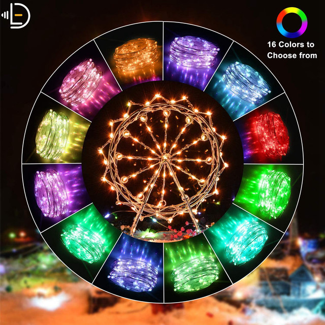 Christmas Music Smart Phone APP Control Fairy Lights Usb Led String Lights Tree Decoration Copper Wire Twinkle Starry Light