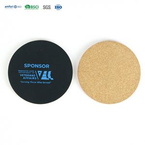 Sous-verres personnalisés 2026 en PU et liège, durables, avec logo et couleur sur mesure, pour café, bar, restaurant, usage promotionnel, cadeau d'entreprise avec design personnalisé - Product Image 3