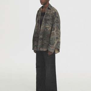 เสื้อเชิ้ตผู้ชายไซส์ใหญ่ลายพรางแขนยาวติดกระดุม ผ้าซาตินพิมพ์ลายลำลองสำหรับฤดูใบไม้ร่วง ผ้าโพลีเอสเตอร์/คอตตอนถัก ยับยาก - Product Image 3