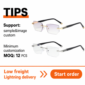 Lunettes de lecture progressives sans monture bloquant la lumière bleue, légères, HD, anti-fatigue, style professionnel, pour hommes et femmes âgés - Product Image 6
