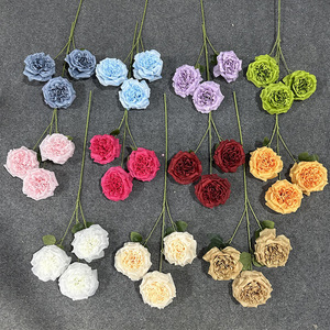 Bouquet de fleurs artificielles style Martin, 3 têtes, fleurs en soie moulées par injection, pour décoration de mariage, de maison et accessoires de photographie - Product Image 2