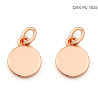 Pendentif en métal or Rose personnalisé en forme de cercle, étiquettes de bijoux en métal gravé, Logo personnalisé, étiquettes de bijoux pour collier