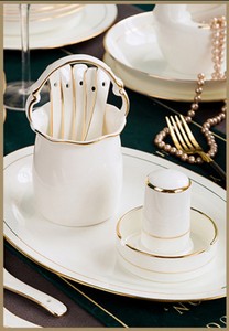 Juego <span class=keywords><strong>de</strong></span> <span class=keywords><strong>Vajilla</strong></span> <span class=keywords><strong>de</strong></span> <span class=keywords><strong>Porcelana</strong></span> Blanca Redonda Personalizada al por Mayor, <span class=keywords><strong>60</strong></span> <span class=keywords><strong>Piezas</strong></span>, con Incrustaciones Doradas, Diseño Clásico, <span class=keywords><strong>Vajilla</strong></span> para el Hogar - Product Image 6