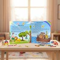 Livre sonore interactif gaufré, pages en carton rigide, impression offset personnalisée, apprentissage des premiers mots anglais pour enfants