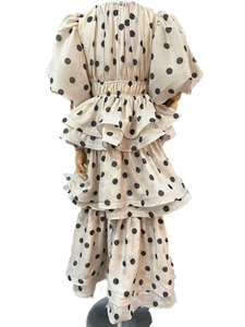 <span class=keywords><strong>Vestido</strong></span> Floral de Alta Calidad para Mujer, Elegante, con Mangas Farol, Volantes, Transpirable, Estilo Vintage, Vestidos de <span class=keywords><strong>Fiesta</strong></span> Hechos de Tela de Chifón - Product Image 5