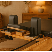 Nuevo Lanzamiento 2026: Máquina de Pilates Reformer de Madera de Roble Beige Premium para Entrenamiento de Equilibrio, Plegable, para el Hogar, MOQ del Fabricante