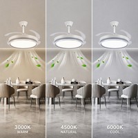 Ventilateur de plafond 42 pouces avec lumière LED super lumineuse 96W, design sans pales, télécommande, pour salon et chambre à coucher, livraison gratuite, nouvel arrivage