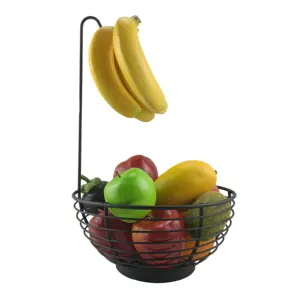 Shenhong — panier à fruits avec cintre banane, support de bol à fruits pour la cuisine, organisateur de panier à pain et légumes