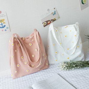 Mädchen Niedliche Canvas-Handtasche Modische Netz-Stickerei Umhängetasche Lässige Damen-Taschen für Schule und Einkauf - Product Image 2