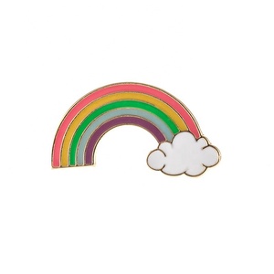 Belle forme d'arc-en-ciel de dessin animé, Badge en métal de haute qualité, épingle de revers en émail doux pour décorer les vêtements - Product Image 4