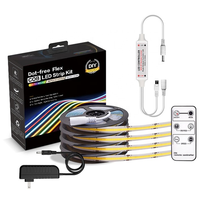 COB LED Strip Light Kit High Brightness Transmittance Luminous Ceiling Decoration Speckless 12v 5m 320LEDs Ambient Light