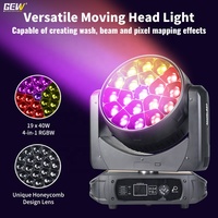 Projecteur de scène Bee Eye 19x40W RGBW 4-en-1 DMX Zoom LED à tête mobile pour concerts, spectacles, boîtes de nuit et bars