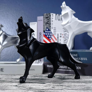 Statuetta Decorativa per Soggiorno, Ornamenti in Resina Dipinti, Modellini di Animali, Decorazioni Artigianali, Souvenir, <span class=keywords><strong>Lupo</strong></span> Geometrico in Stile Nordico - Product Image 5