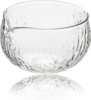 Bol à Matcha en verre borosilicaté texturé de style japonais fait à la main