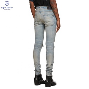 Bordo DENIM Free Design Oem Custom <span class=keywords><strong>Skinny</strong></span> di marca <span class=keywords><strong>da</strong></span> <span class=keywords><strong>uomo</strong></span> Designer Biker <span class=keywords><strong>Jeans</strong></span> affusolati <span class=keywords><strong>uomo</strong></span> - Product Image 3