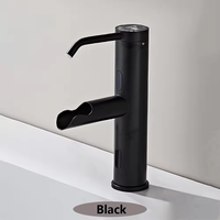 Robinet de salle de bain intelligent moderne monotrou sans contact, double capteur, avec distributeur de savon, cartouche céramique, eau chaude et froide