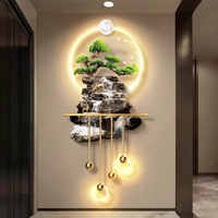 Peinture décorative d'entrée 'Le Flux Génére la Richesse' Nouveauté 2026, pour salon et couloir, à suspendre, motif paysager moderne et luxueux