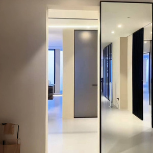 <span class=keywords><strong>Porte</strong></span> <span class=keywords><strong>coulissante</strong></span> moderne minimaliste <span class=keywords><strong>en</strong></span> bois massif composite avec miroir, sans <span class=keywords><strong>rail</strong></span>, <span class=keywords><strong>pour</strong></span> cuisine, salle de bain, ou chambre de rangement - Product Image 3
