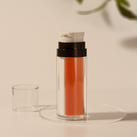 Nouvelle conception de flacon cosmétique en plastique de 30 ml, trois tubes, trois compartiments, flacon sans air sous vide, flacon à pression pour lotion, essence, flacon sous vide AS, PPWR