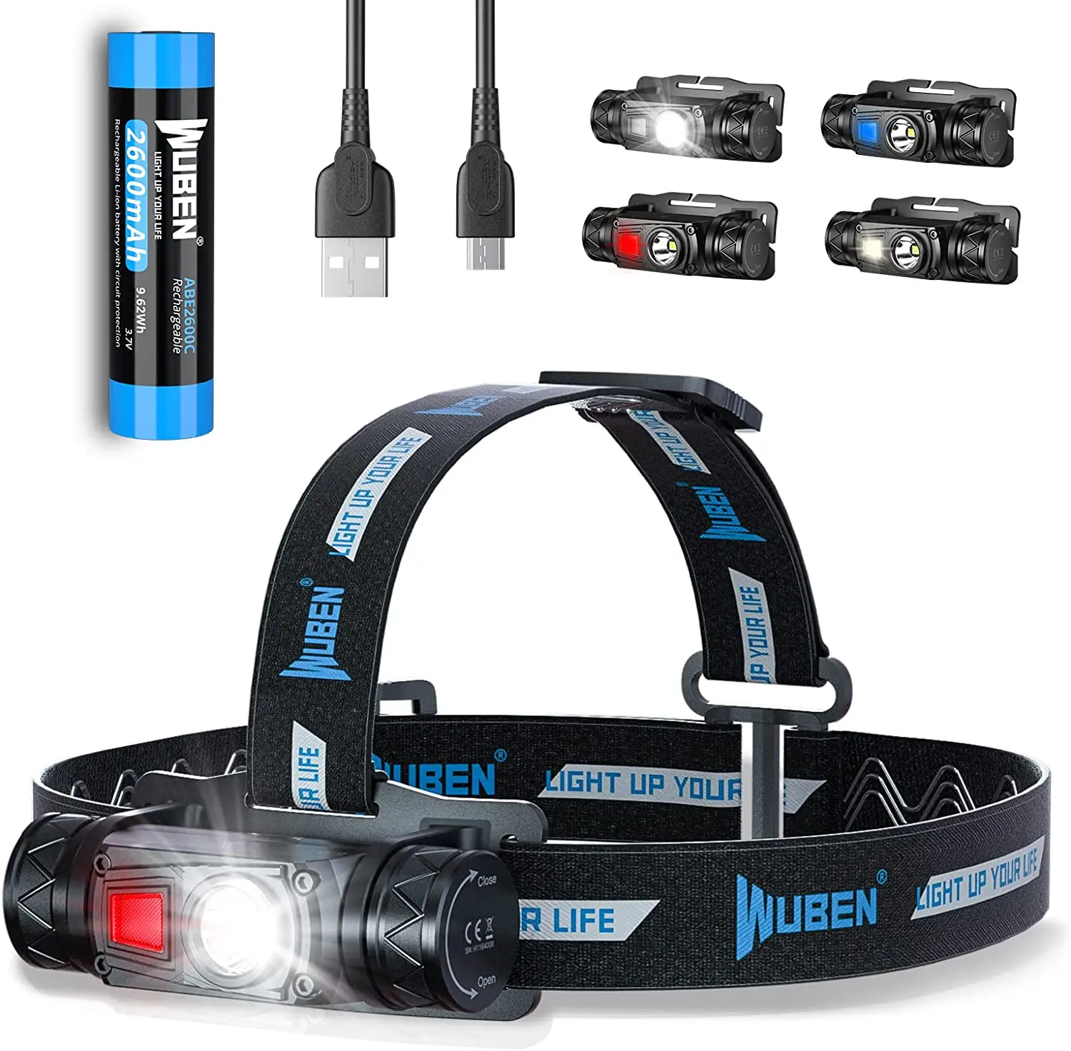 High Power 18650 Head flashlight Camping Fishing Hiking Waterproof USB Rechargeable Led Headlamp
