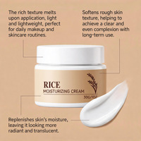 Crème hydratante au riz, texture douce et lisse, absorption facile, hydratation intense pour tous les types de peau, soin du visage quotidien
