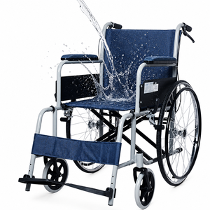 Silla de Ruedas Manual con Reposabrazos Acolchados, Manijas de Empuje y Reposapiés <span class=keywords><strong>para</strong></span> Movilidad Diaria y Apoyo de Seguridad <span class=keywords><strong>para</strong></span> Personas Mayores - Product Image 1