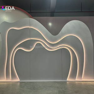 LEDA Nouveau Design Chic Toile de Fond Lumineuse en Acrylique Blanc Effet Vague pour Mariage, Événement, Fête, Décoration de Scène - Product Image 1