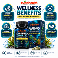 Gummies de beauté véganes à marque privée à base de mousse de mer, approvisionnement en gros, mousse de mer irlandaise avec racine de bardane et fucus vésiculeux, OEM