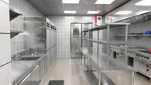 Attrezzatura da <span class=keywords><strong>Cucina</strong></span> Commerciale Personalizzata in Acciaio Inox Resistente con Tavoli da <span class=keywords><strong>Lavoro</strong></span> Integrati, Armadi, Lavelli e Spazi di Stoccaggio - Product Image 4